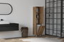 Hanah Home Armario Baño Nogal Melamina 18mm 35x154.8x31.9 cm Montaje Pared